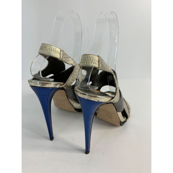 Womens Reed Krakoff Slingback Stiletto High Heel Size 38 EU 7.5 US Metalic 6064 - Picture 5 of 14